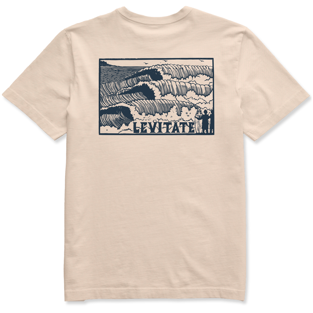 Men's Block Print Waves Short Sleeve Premium Tee