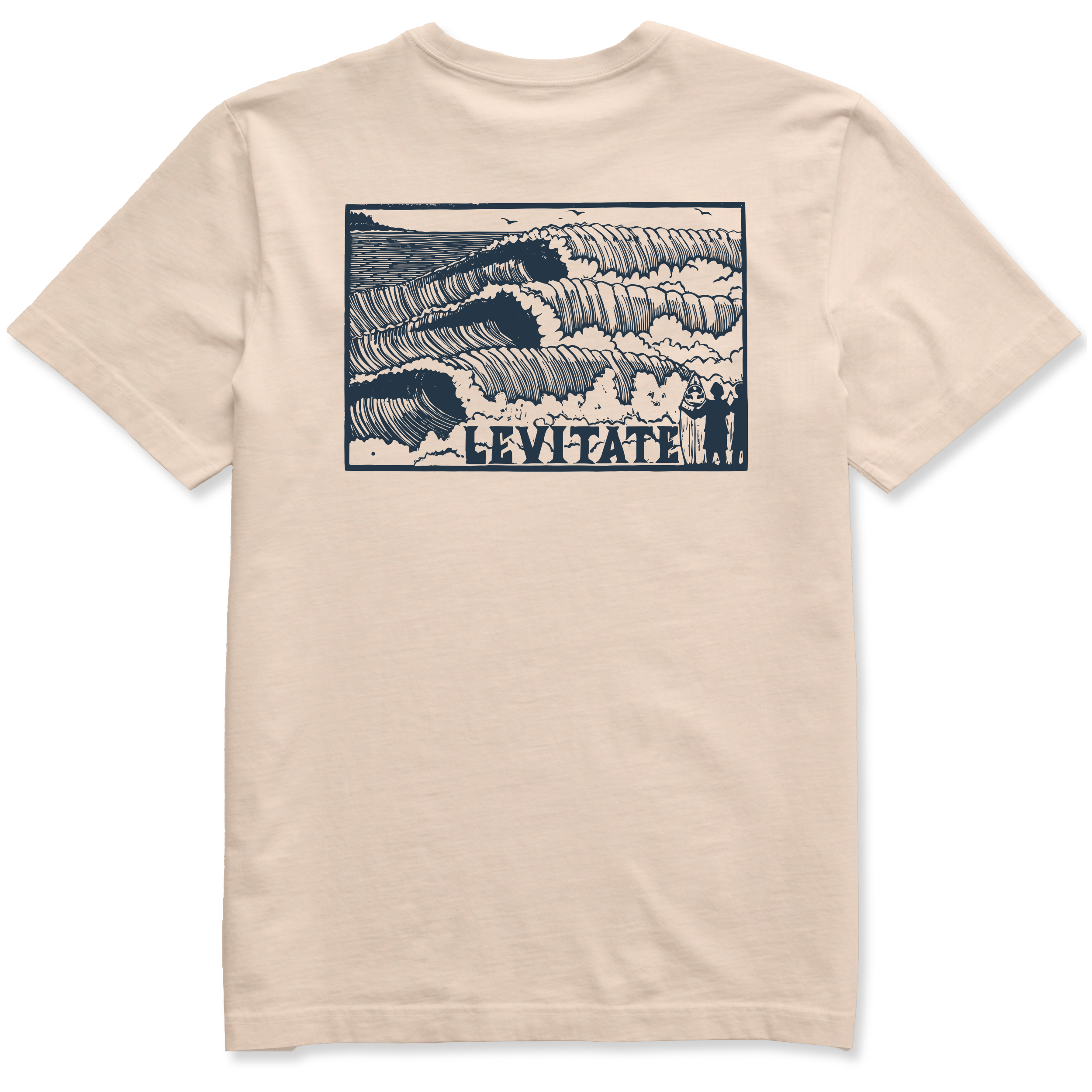 Men's Block Print Waves Short Sleeve Premium Tee