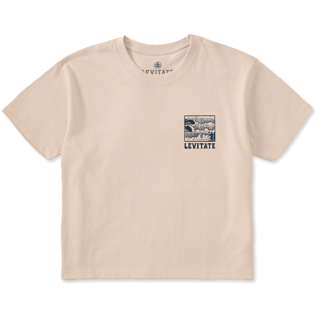 Women's Block Print Waves Short Sleeve Premium Tee