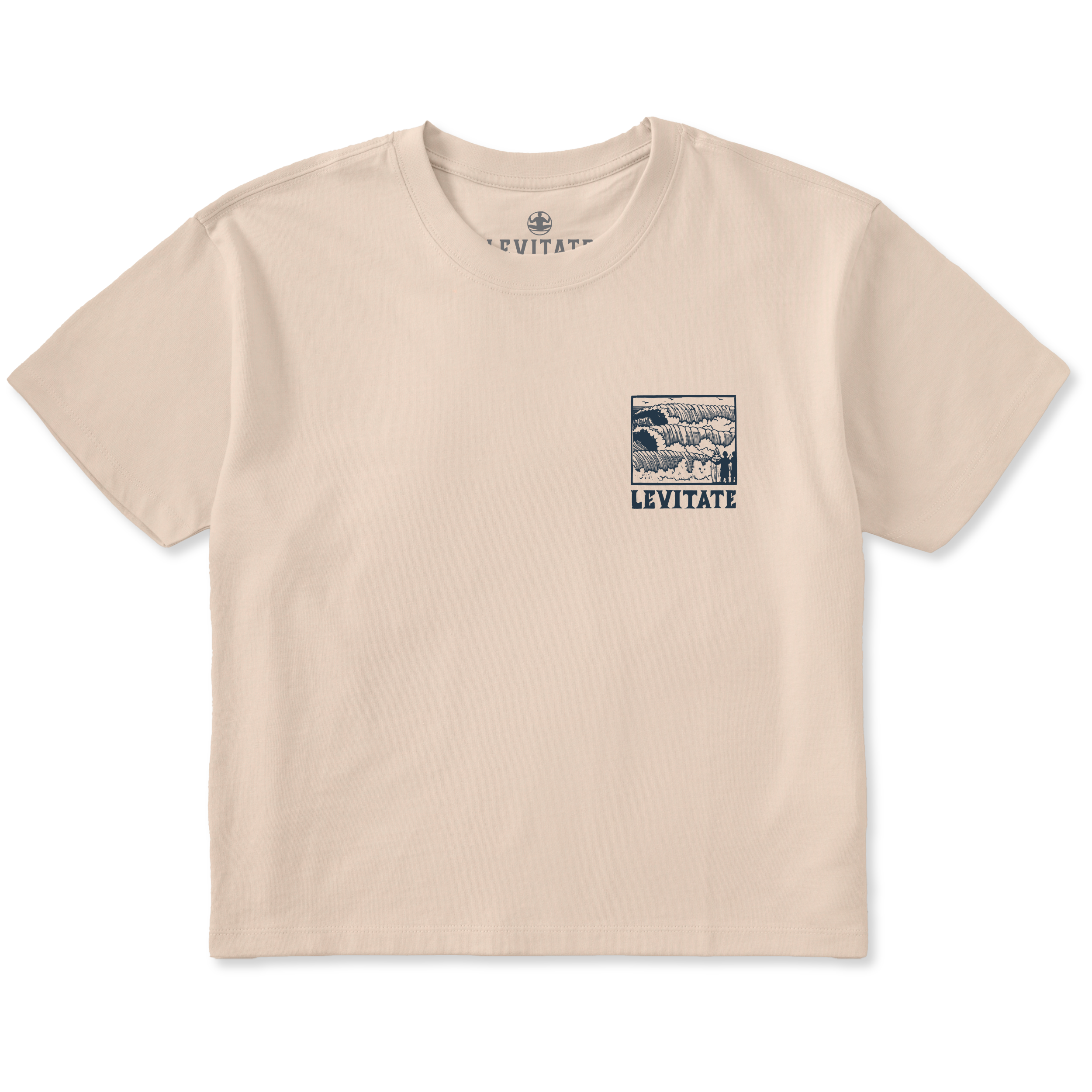 Women's Block Print Waves Short Sleeve Premium Tee