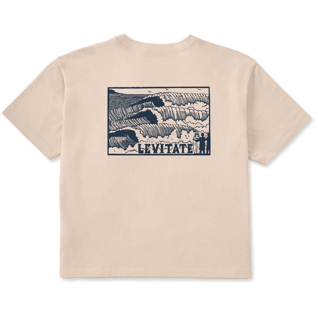 Women's Block Print Waves Short Sleeve Premium Tee