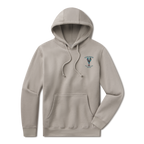 Levitate Trippy Lobster Hoodie, front: Hand-watercolored lobster in teal, purple and rust under Levitate New England lettering