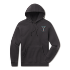 Levitate Trippy Lobster Hoodie, front: Hand-watercolored lobster in teal, purple and rust under Levitate New England lettering