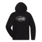 Levitate Curl Classic Hoodie, back: Oval Levitate logo wrapped in a curling wave line drawing with Since 2003 text