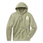 Levitate Tombstone Noseride Hoodie, front: Skeleton noseriding a longboard inside a tombstone-shaped arch, Levitate New England Estd 2003