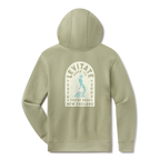Levitate Tombstone Noseride Hoodie, back: Skeleton noseriding a longboard inside a tombstone-shaped arch, Levitate New England Estd 2003