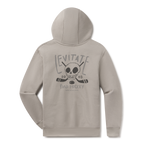 Levitate Slapshot Hoodie, back: Skull with crossed hockey sticks and a puck, Levitate Pond Hockey 20 03 lettering