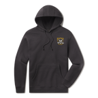 Levitate Slapshot Hoodie, front: Skull with crossed hockey sticks and a puck, Levitate Pond Hockey 20 03 lettering