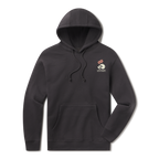 Levitate Reconnect Hoodie, front: Skull overgrown with wildflowers and ferns under a crescent moon, Levitate lettering