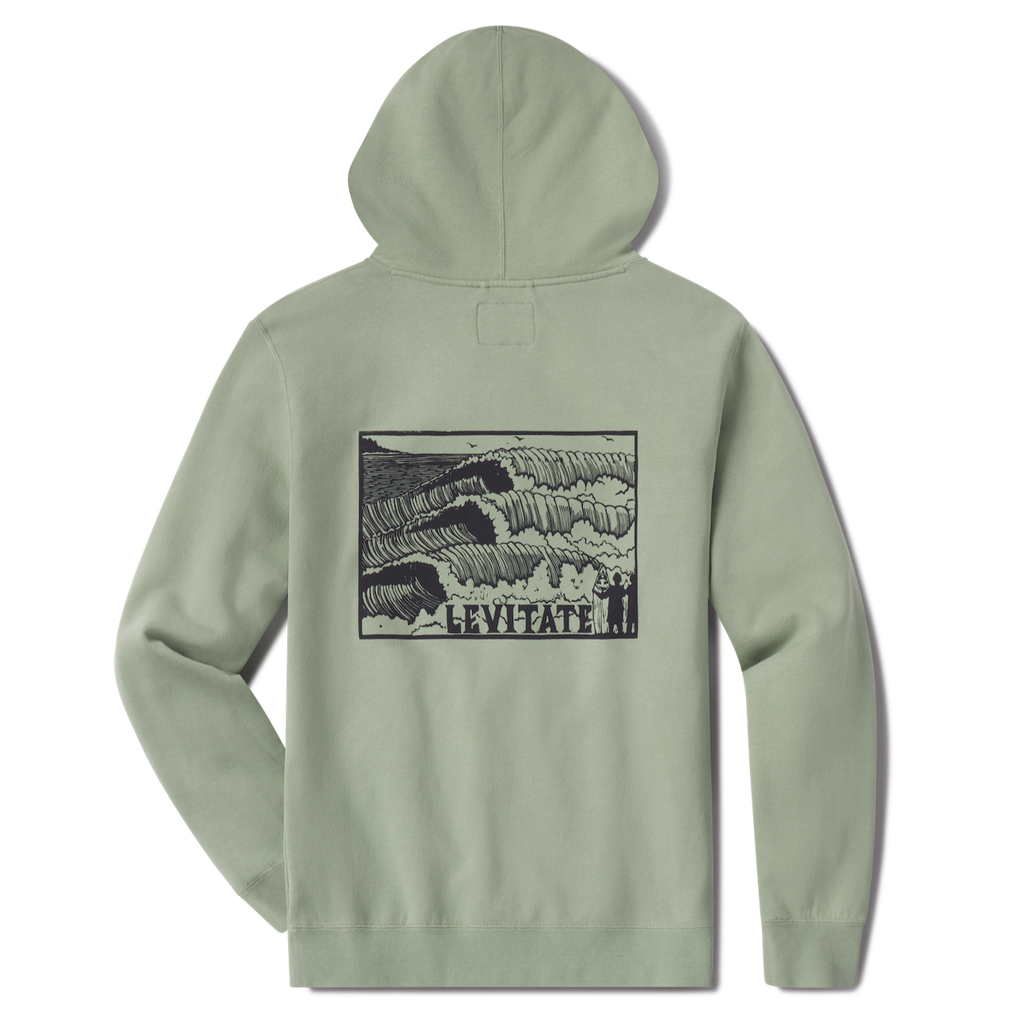 Block Print Waves Hoodie - Levitate