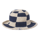Dark Blue Check - Crochet Hemp Hat