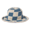 Light Blue Check - Crochet Hemp Hat