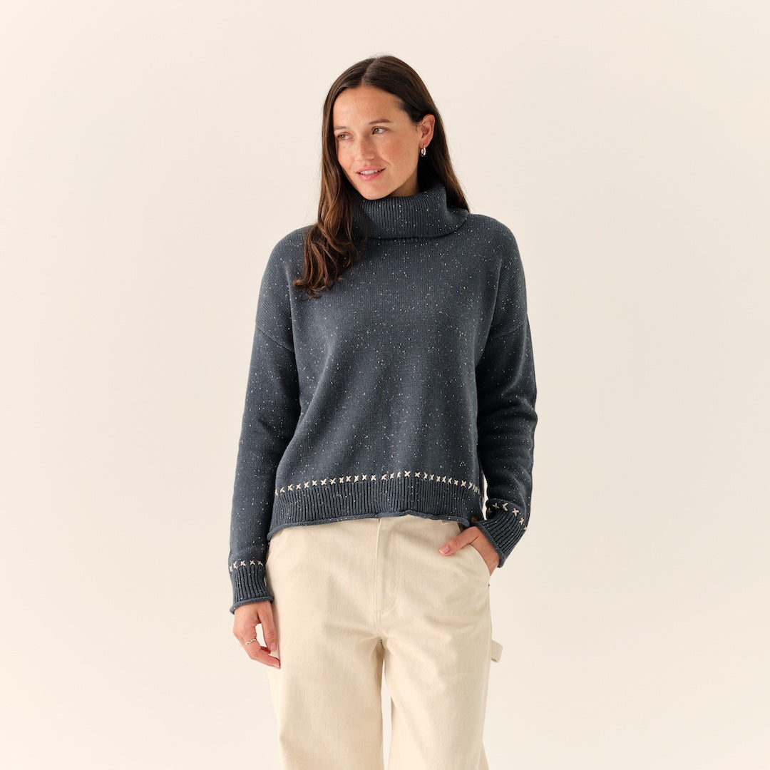 Women's Fisherman Cowl Neck Sweater