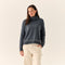Winter Blue - Women's Fisherman Cowl Neck Sweater