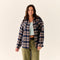 Newport Plaid - Trey Navy - Women's Flannel Shirt Jacket