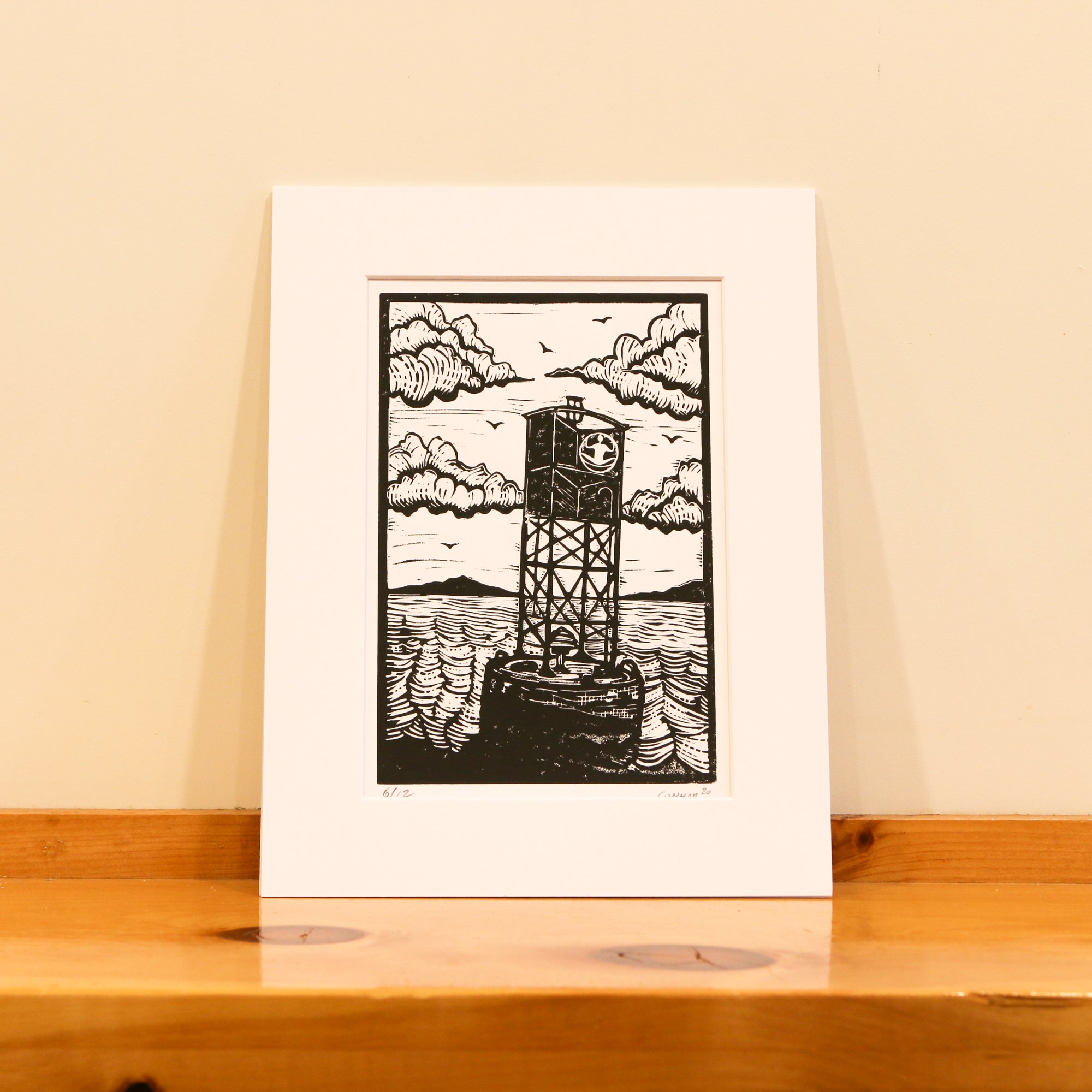 Bell Buoy Linocut