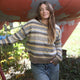 Traveler Stripe - Chestnut - Women's Rollneck Sweater