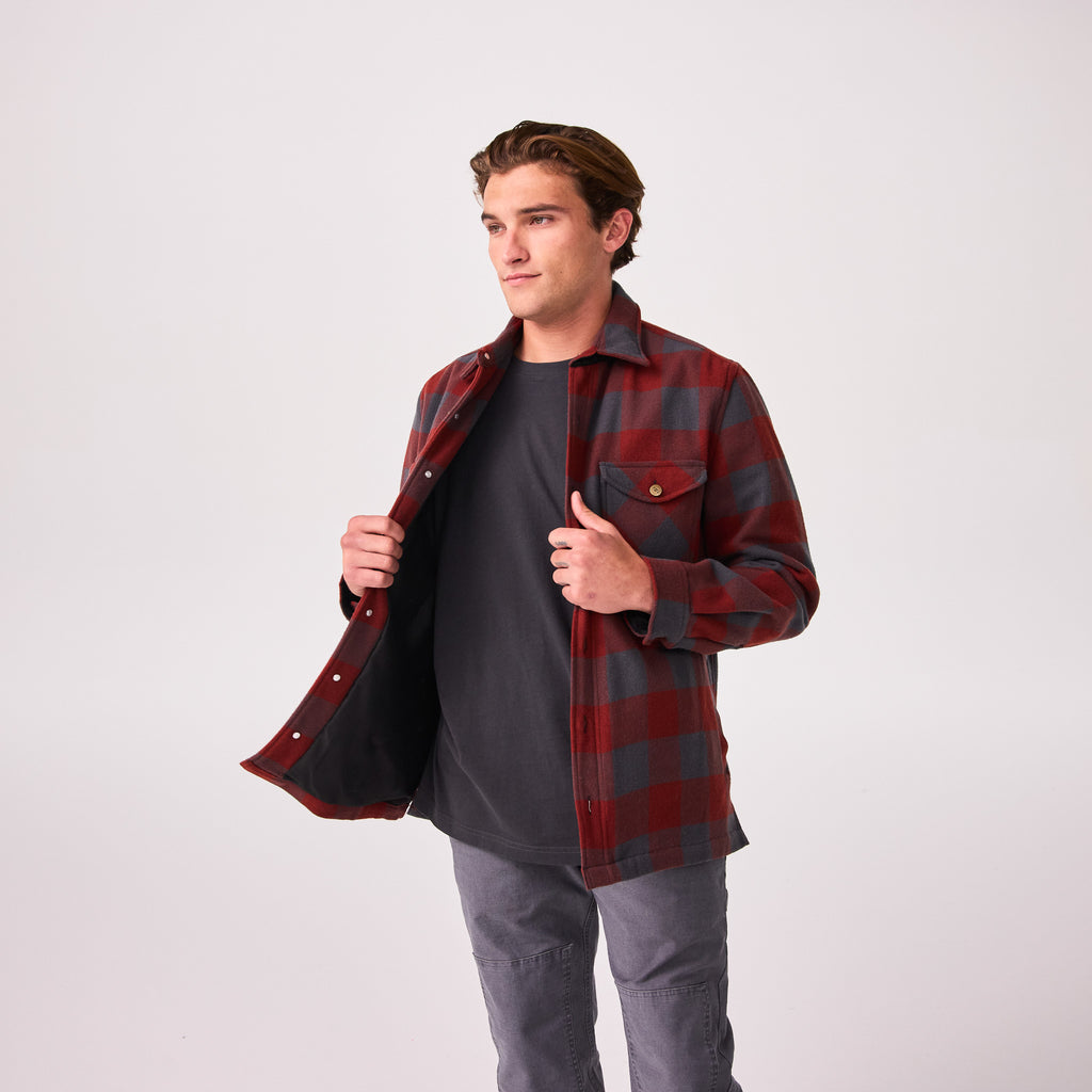 Men's New England Woolen Shirt Jacket - Levitate