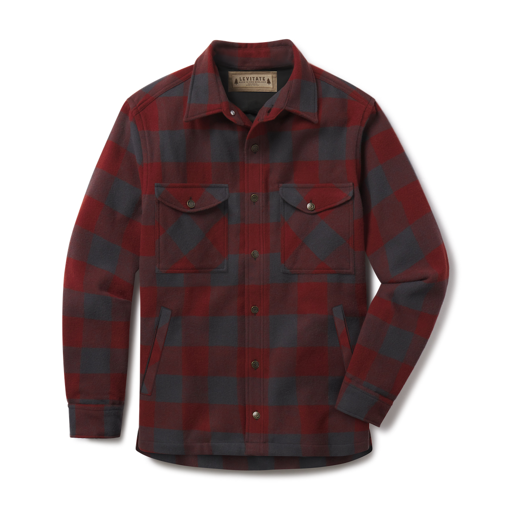 Men's New England Woolen Shirt Jacket - Levitate