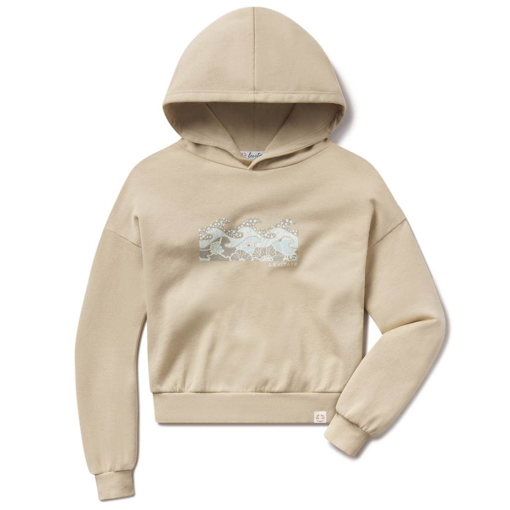 Widespread Kelpy Floral Cropped Hoodie - Levitate