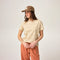 Retro Rays Floral - Matcha Gray - Women's Carve Pocket Tee