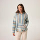 Vertical Baja Stripe - Bay Blue - Women's Golden Hour Sweater