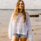 Set Stripe - Lucent White - Women's Open Knit Sweater