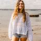 Set Stripe - Lucent White - Women's Open Knit Sweater
